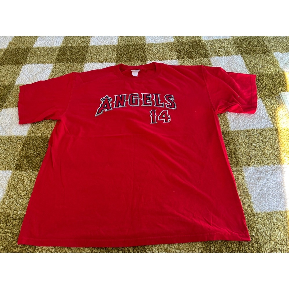 Lee Sport MLB Anaheim Angels Mike Scioscia 14 Red Graphic T-Shirt Mens XL‎